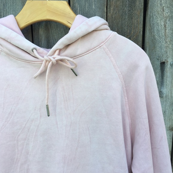 NWT Hudson Jeans Live In Hoodie Sweatshirt Rose Pink Quartz Mineral L - Picture 4 of 16